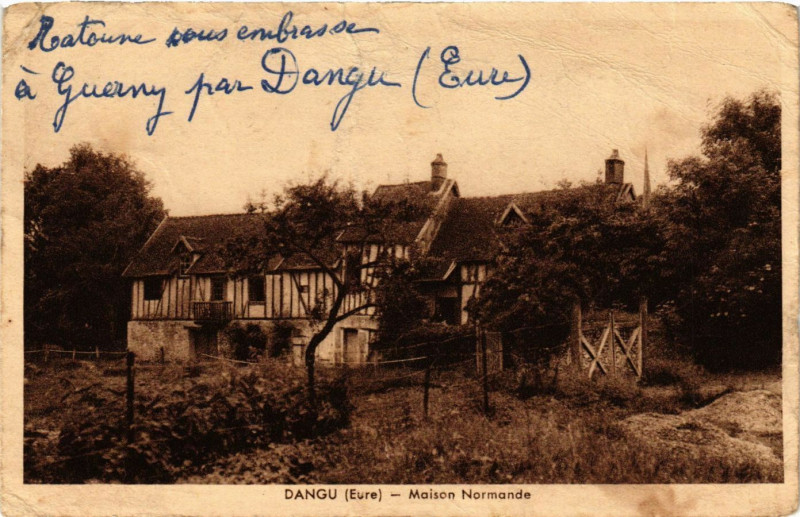 Carte postale ancienne Dangu - Maison Normande à Dangu