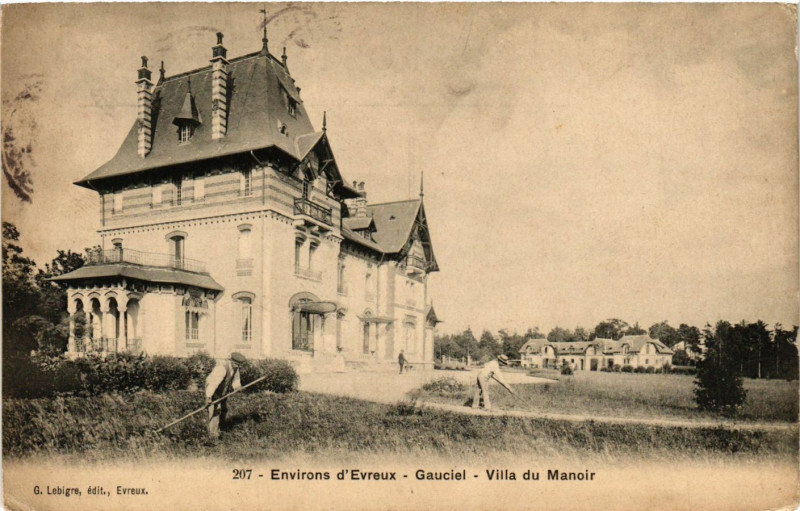 Carte postale ancienne Environs d'Evreux - Gauciel - Villa du Manoir à Gauciel