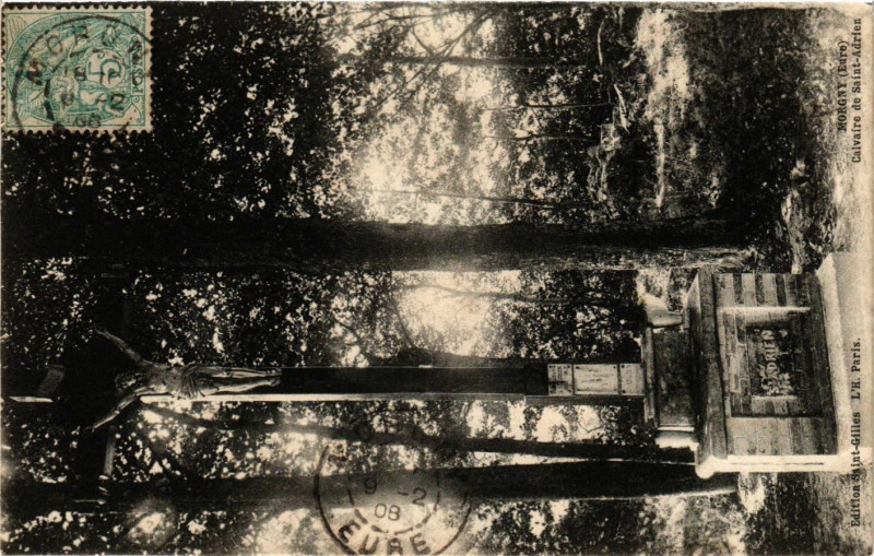 Carte postale ancienne Morgny - Calvaire de Saint-Adrien à Morgny