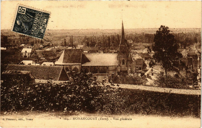 Carte postale ancienne Nonancourt - Vue générale à Nonancourt