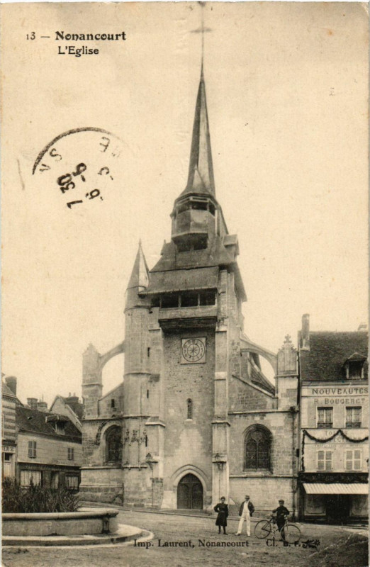 Carte postale ancienne Nonancourt - L'Eglise à Nonancourt