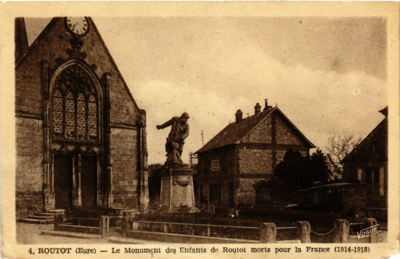 Carte postale ancienne Routot - Le Monument des Enfants de Routot morts pour la .. à Routot