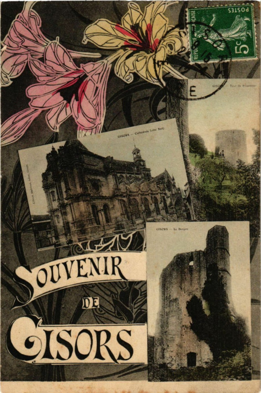 Carte postale ancienne Souvenir de Gisors à Gisors