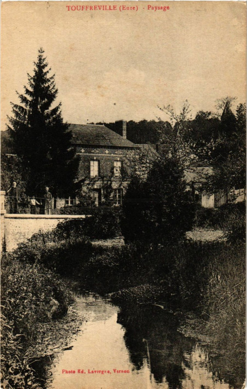 Carte postale ancienne Touffreville - Paysage à Touffreville