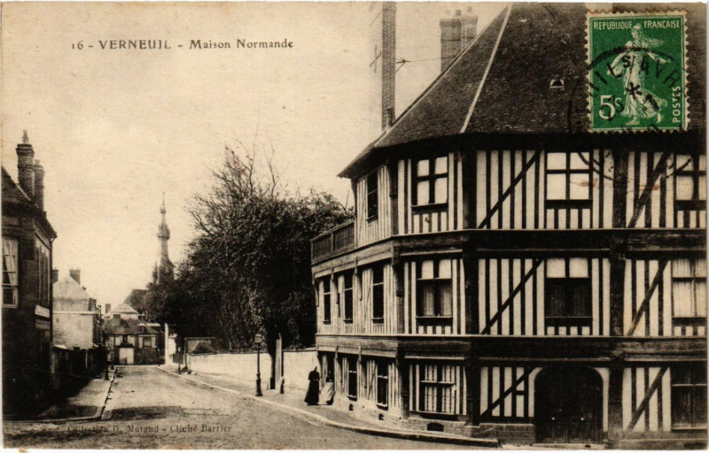 Carte postale ancienne Verneuil - Maison Normade