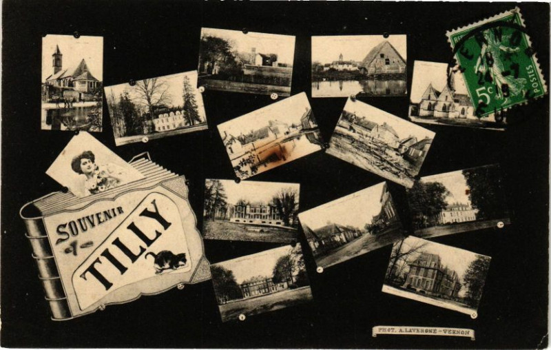 Carte postale ancienne Souvenir de Tilly à Tilly