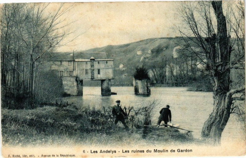 Carte postale ancienne Les Andelys - Les ruines du Moulin de Gardon aux Andelys
