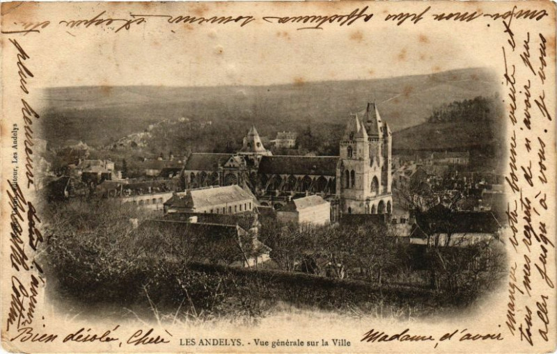 Carte postale ancienne Les Andelys - Vue générale sur la Ville aux Andelys