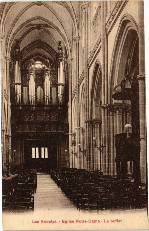 Carte postale ancienne Les Andelys - Eglise Notre-Dame - Le buffet aux Andelys