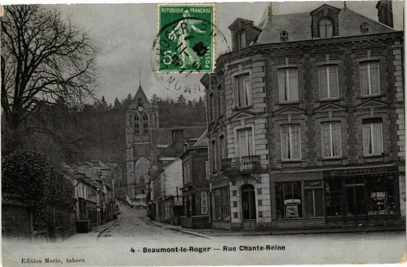 Carte postale ancienne Beaumont-le-Roger - Rue Chante-Reine à Beaumont-le-Roger