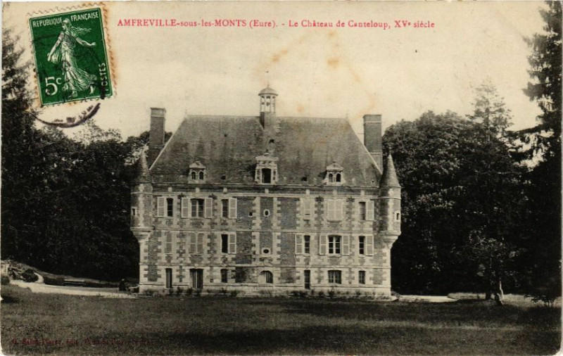 Carte postale ancienne Amfreville-sous-les-Monts - Le Chateau de Canteloup à Amfreville-sous-les-Monts