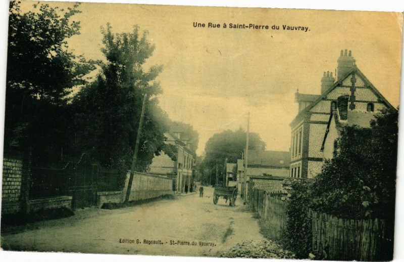 Carte postale ancienne Une Rue a Saint-Pierre-du-Vauvray à Saint-Pierre-du-Vauvray