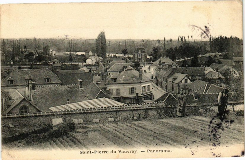 Carte postale ancienne Saint-Pierre-du-Vauvray - Panorama à Saint-Pierre-du-Vauvray