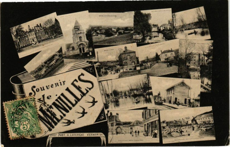 Carte postale ancienne Souvenir de Menilles à Ménilles