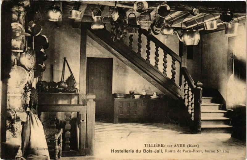 Carte postale ancienne Tillieres-sur-Avre -Hostelleire du Bois-Joli Route de ... à Tillières-sur-Avre