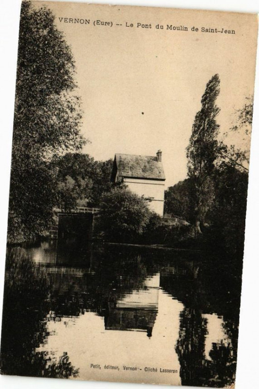 Carte postale ancienne Vernon - Le Pont du Moulin de Saint-Jean à Vernon