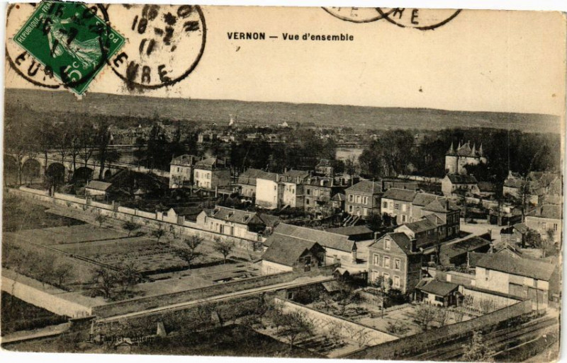 Carte postale ancienne Vernon - Vue d'ensemble à Vernon