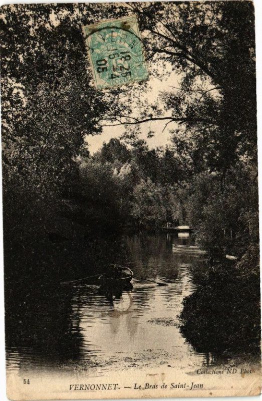 Carte postale ancienne Vernonnet - Le Bras de Saint-Jean à Vernon
