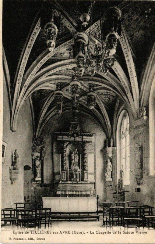 Carte postale ancienne Eglise de Tillieres-sur-Avre -La Chapelle de la Sainte-Vierge à Tillières-sur-Avre