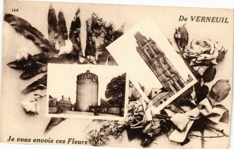Carte postale ancienne De Verneuil Je vous envoie ces Fleurs