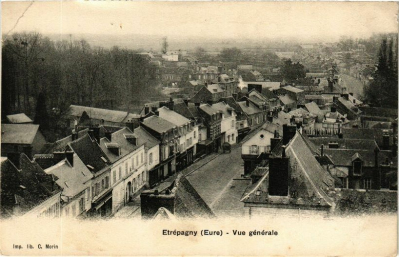Carte postale ancienne Etrepagny - Vue générale à Étrépagny