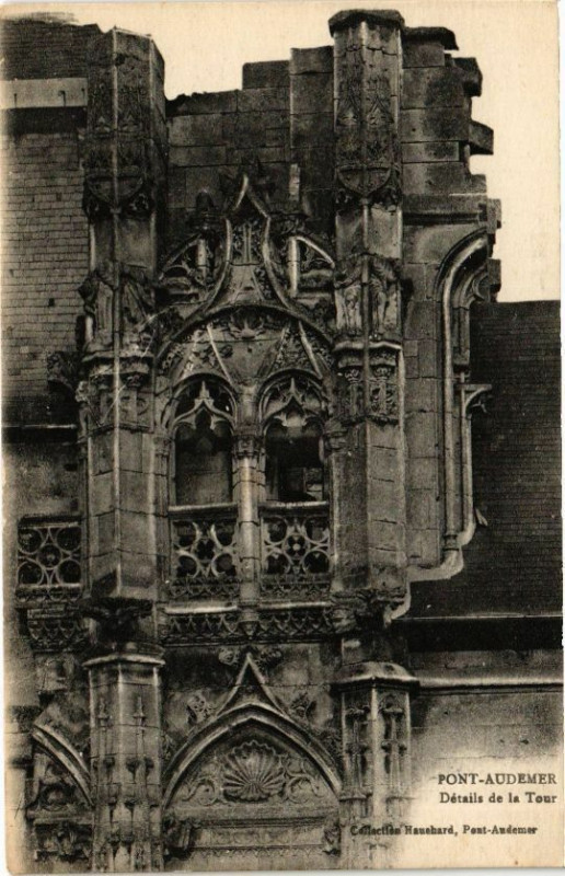 Carte postale ancienne Pont-Audemer - Détails de la Tour à Pont-Audemer