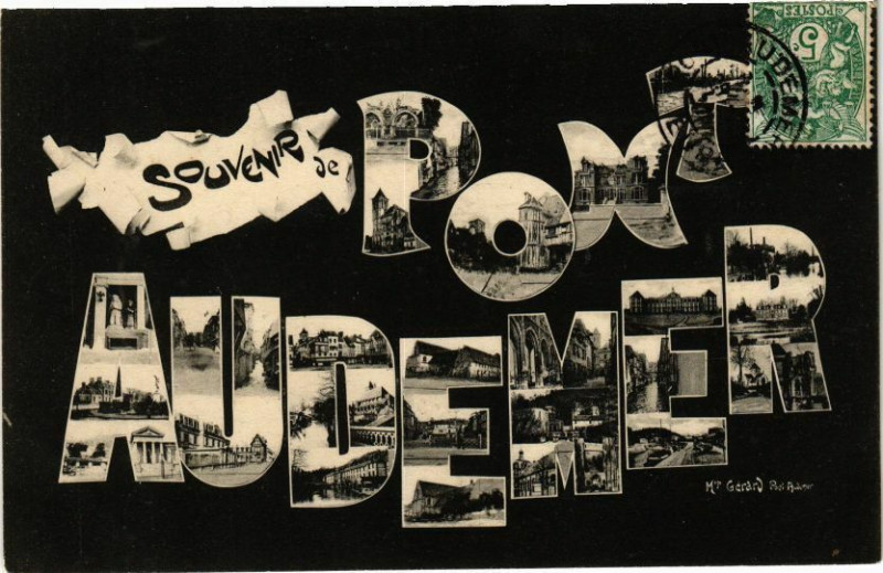 Carte postale ancienne Souvenir de Pont-Audemer à Pont-Audemer