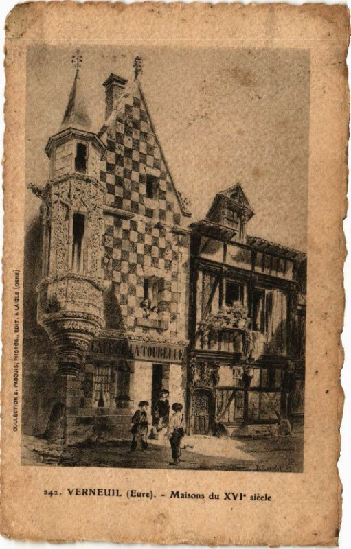Carte postale ancienne Verneuil - Maison du Xvi siécle