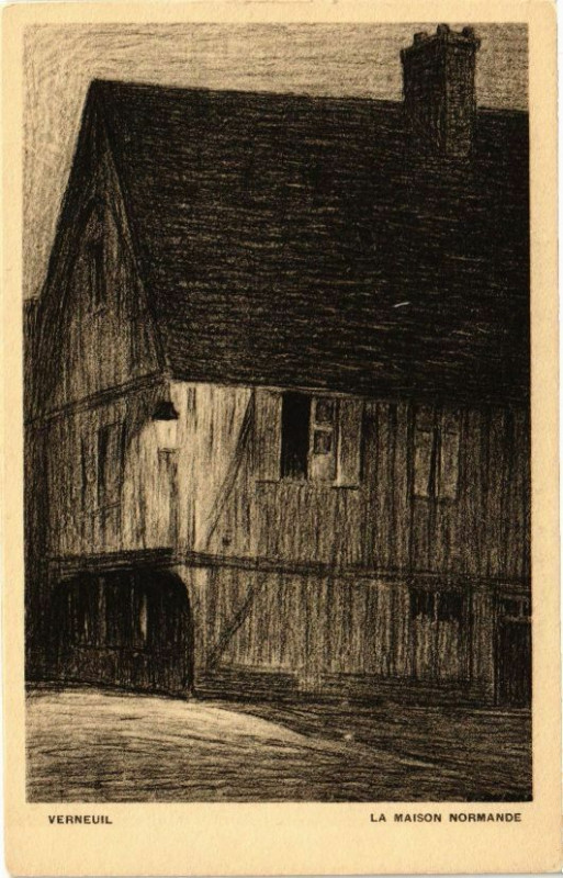 Carte postale ancienne Verneuil - La Maison Normande