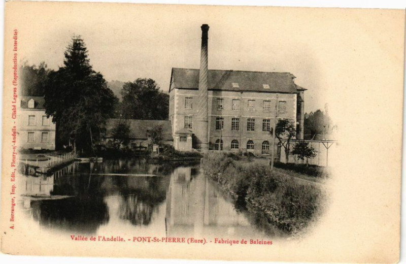 Carte postale ancienne Vallée de l'Andelle.-Pont-Saint-Pierre .Fabrique de Baleines à Pont-Saint-Pierre
