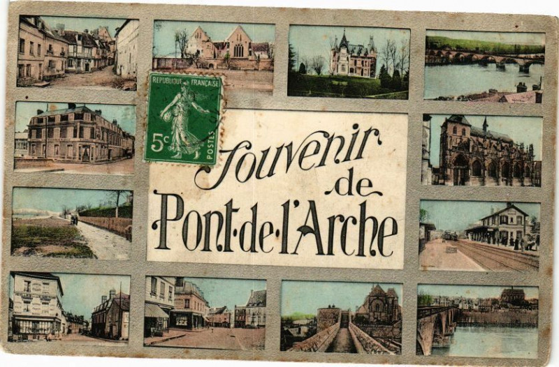 Carte postale ancienne Souvenir de Pont de l'Arche à Pont-de-l'Arche
