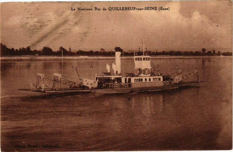 Carte postale ancienne La Nouveau Bac de Quillebeuf-sur-Seine à Quillebeuf-sur-Seine