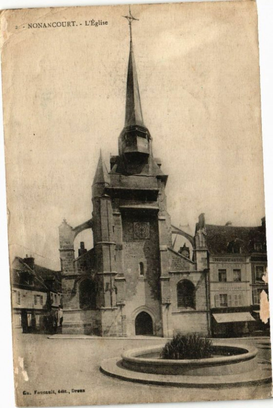 Carte postale ancienne Nonancourt - L'Eglise à Nonancourt