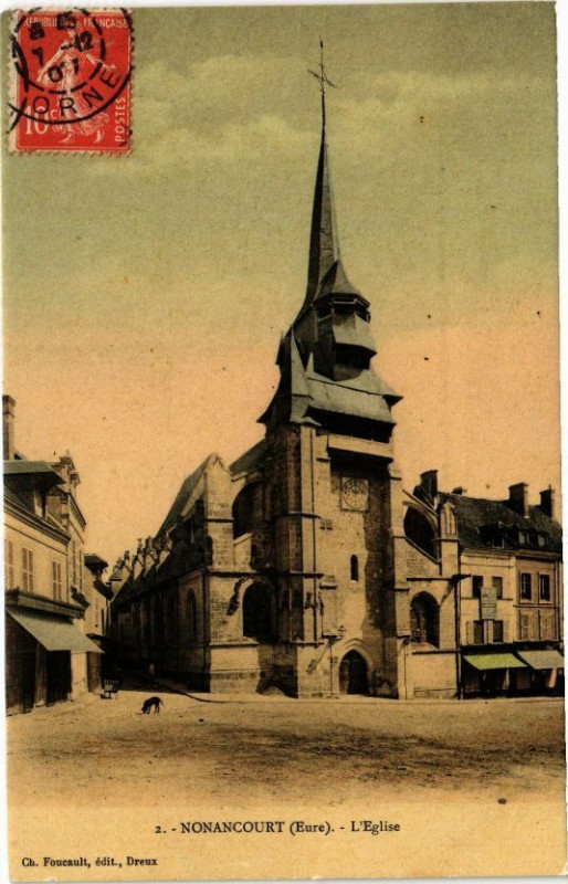 Carte postale ancienne Nonancourt - L'Eglise à Nonancourt