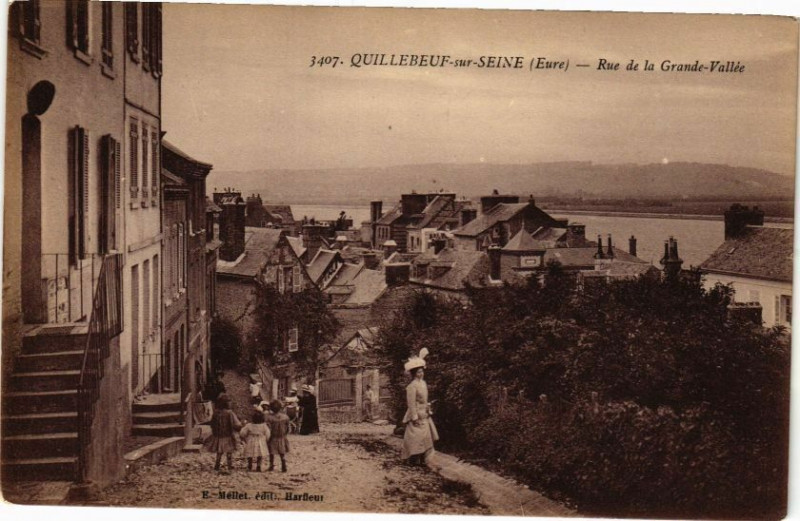 Carte postale ancienne Quillebeuf-sur-Seine - Rue de la Grande-Vallée à Quillebeuf-sur-Seine