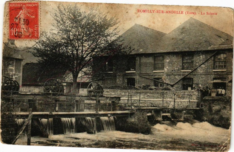 Carte postale ancienne Romilly-sur-Andelle - La Scierie à Romilly-sur-Andelle