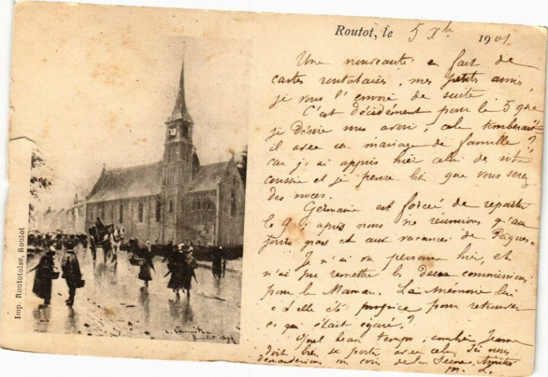 Carte postale ancienne Routot le 5 Juille 1901 à Routot