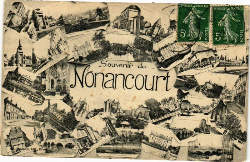 Carte postale ancienne Souvenir de Nonancourt à Nonancourt