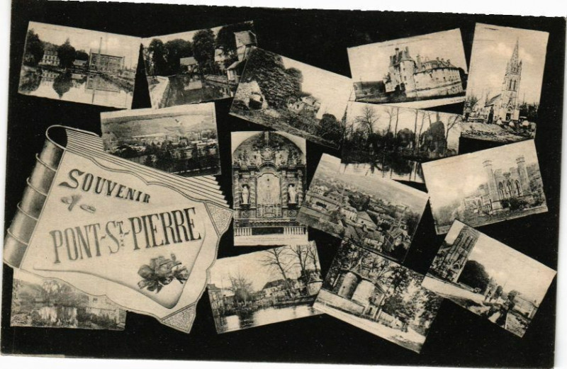 Carte postale ancienne Souvenir de Pont-Saint-Pierre à Pont-Saint-Pierre