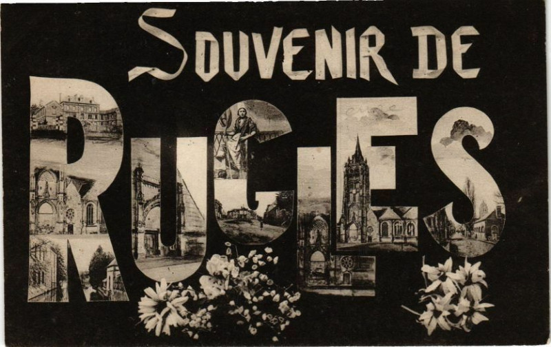 Carte postale ancienne Souvenir de Rugles à Rugles