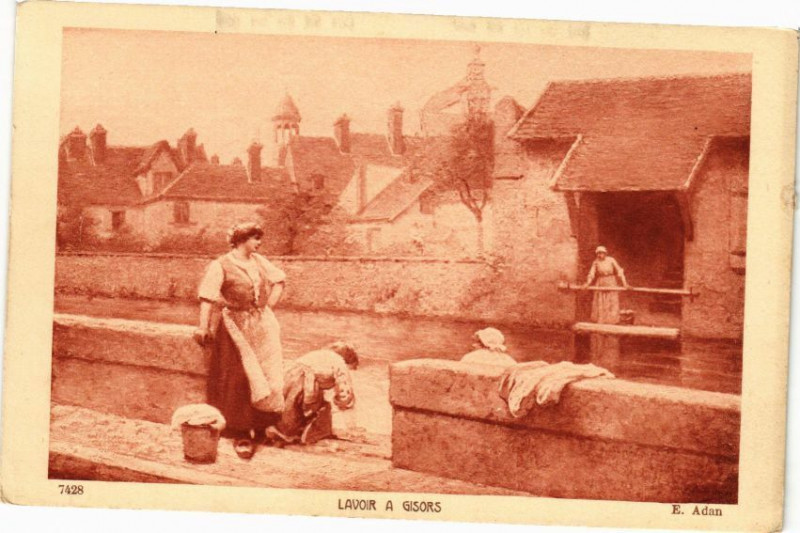 Carte postale ancienne Lavoir a Gisors à Gisors