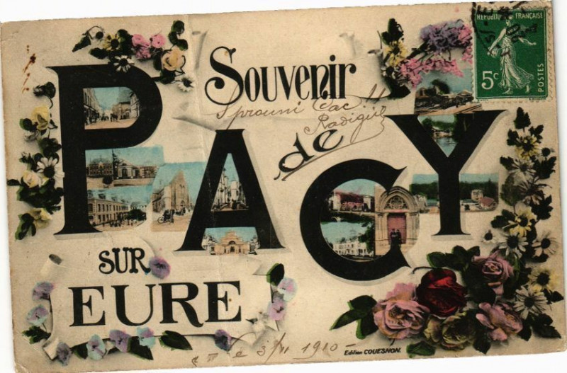 Carte postale ancienne Souvenir de Pacy-sur-Eure à Pacy-sur-Eure