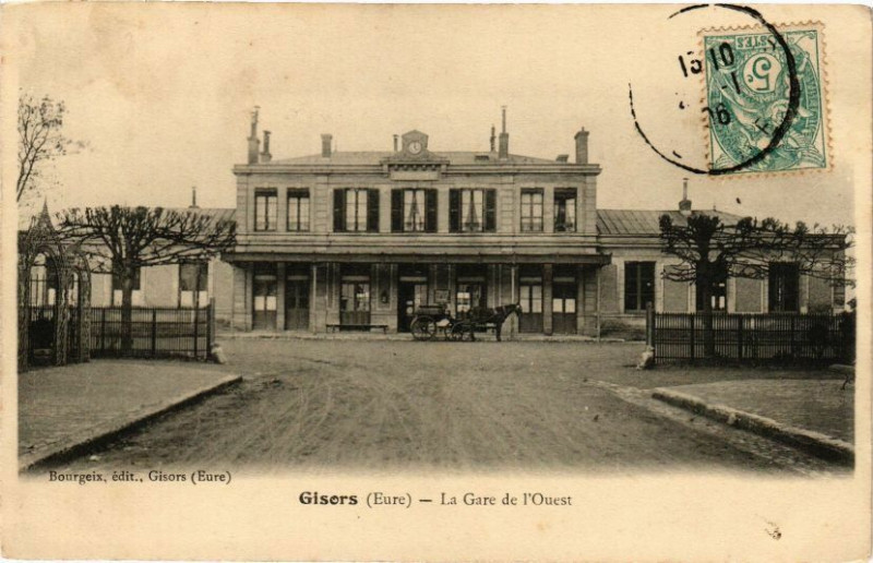 Carte postale ancienne Gisors - La Gare de l'Ouest à Gisors