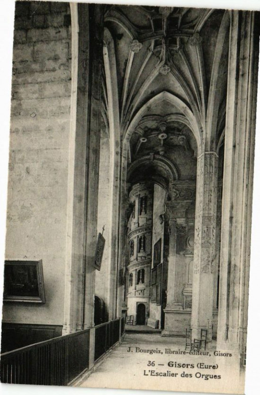 Carte postale ancienne Gisors - L'Escalier des Orgues à Gisors