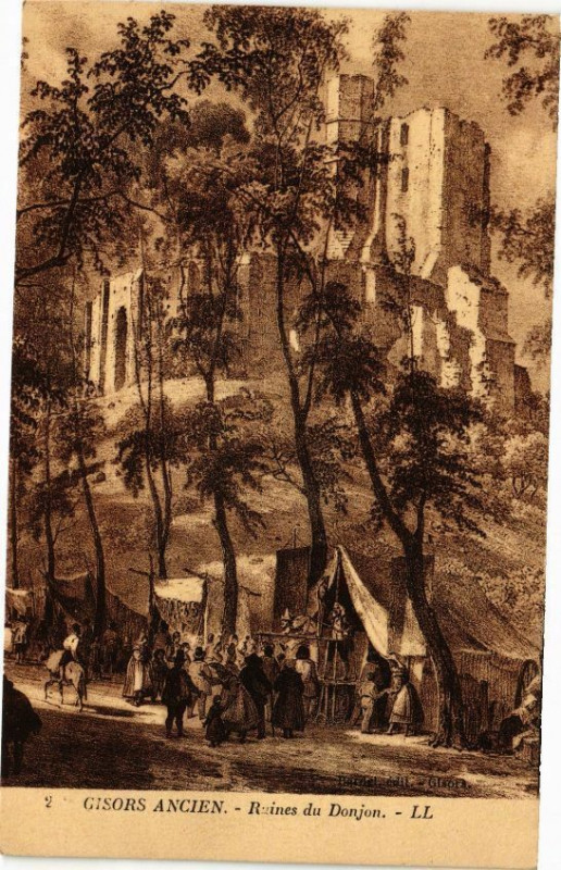 Carte postale ancienne Gisors Ancien - Ruines du Donjon à Gisors