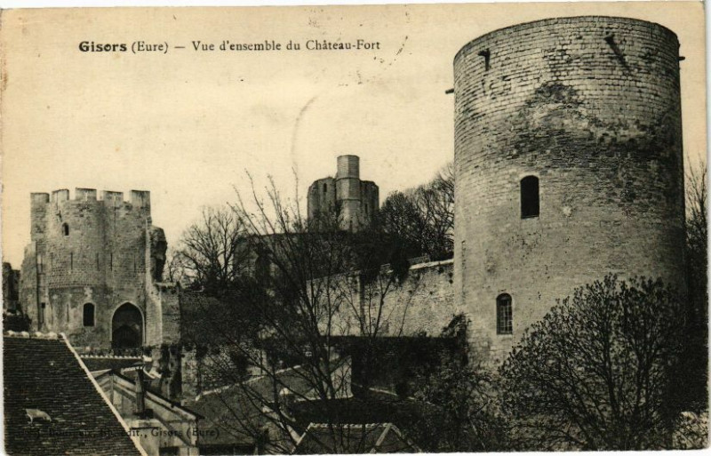 Carte postale ancienne Gisors - Vue d'ensemble du Chateau-Fort à Gisors