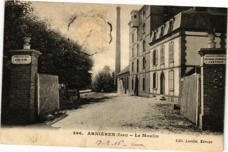 Carte postale ancienne Arnieres - Le Moulin