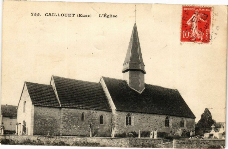 Carte postale ancienne Caillouet - L'Eglise