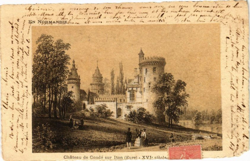 Carte postale ancienne Chateau de Conde-sur-Iton Xvi siécle
