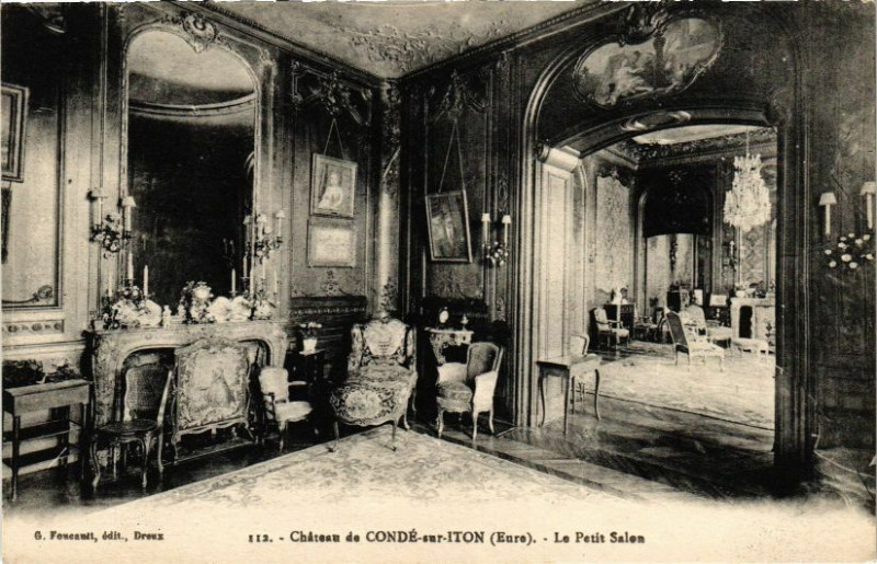 Carte postale ancienne Chateau de Conde-sur-Iton - Le Petit Salon